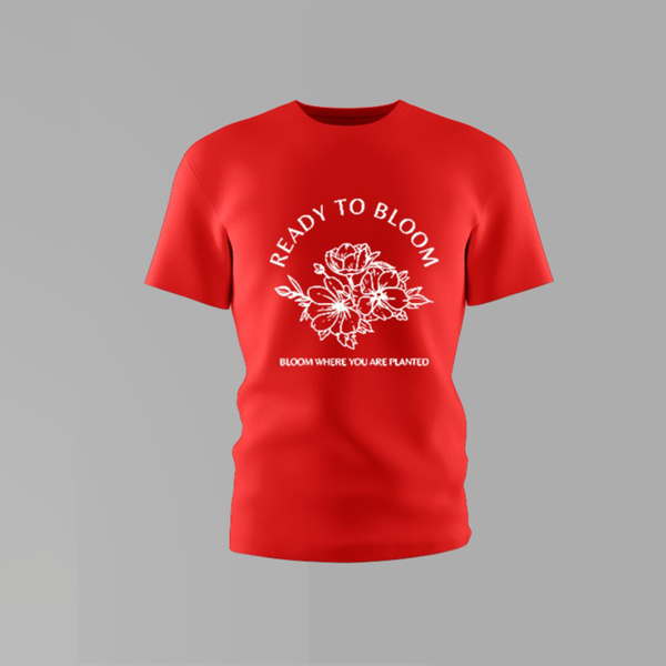 Girls Bloom Where You Are Planted Round Neck Cotton Shirt