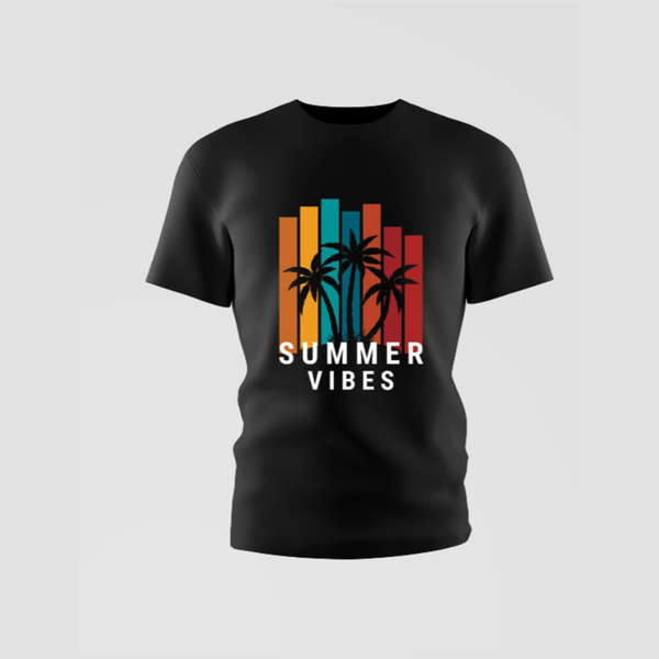 Boys Summer Vibes Round Neck Cotton Shirt