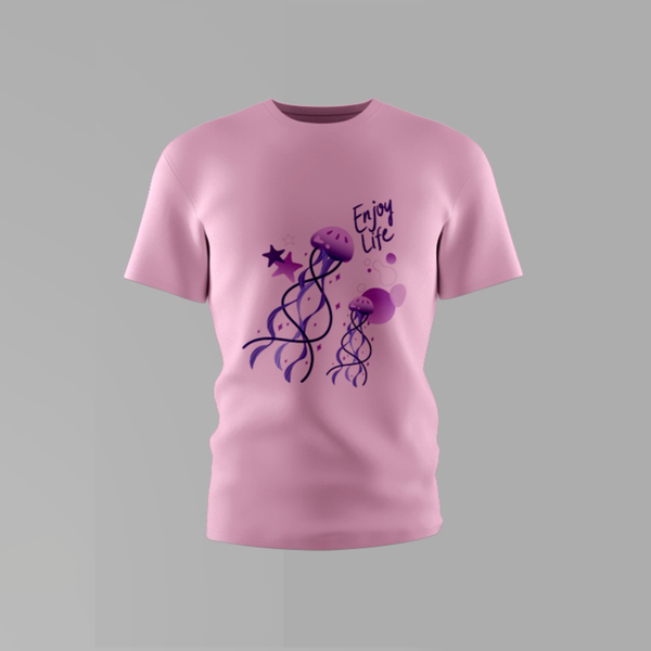 Girls Enjoy Life Round Neck Cotton Shirt