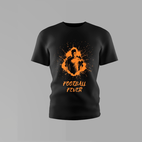 Boys Football Fever Round Neck Cotton Shirt