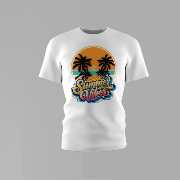 Boys Summer Vibes Round Neck Cotton Shirt