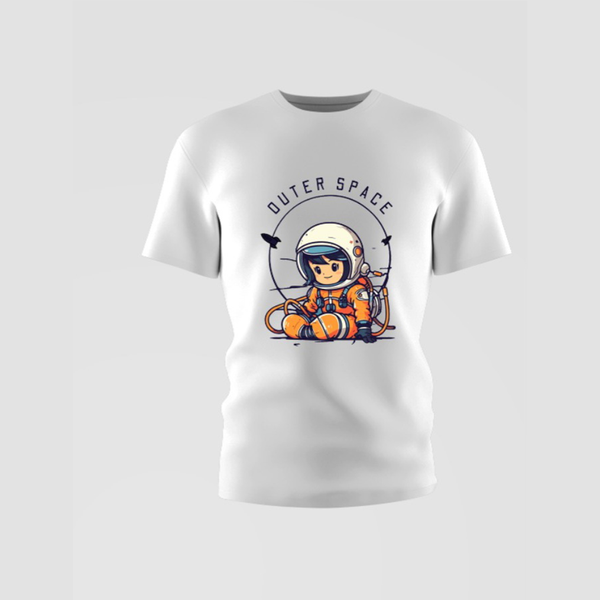 Girls/Boys Outer Space Round Neck Cotton Shirt