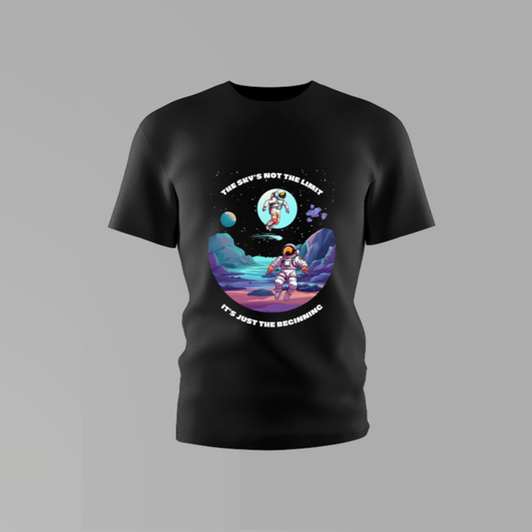 Boys The Sky's Not The Limit It Is Just The Beginning Round Neck Cotton Shirt