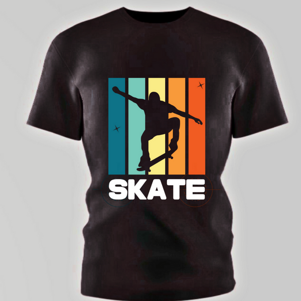 Skate Black Cotton Round Neck Boy's T-shirt