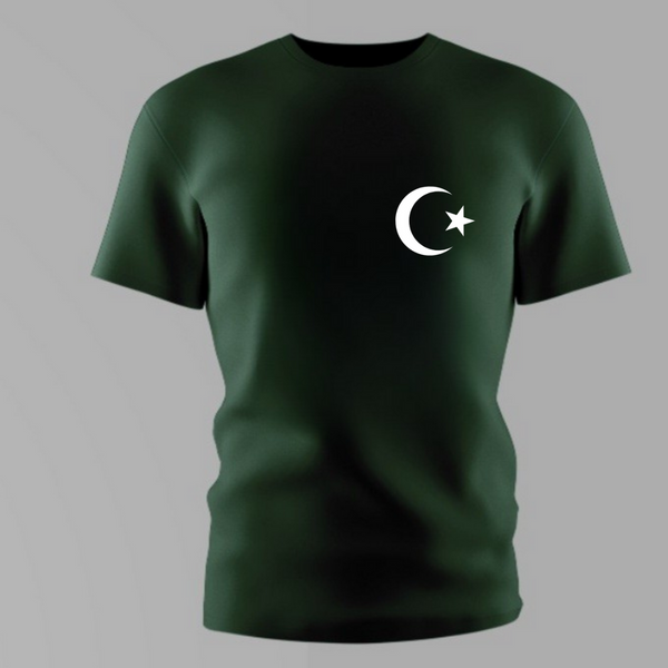 Indendence Day Special Edition. Bottle Green Round Neck Cotton T-shirt