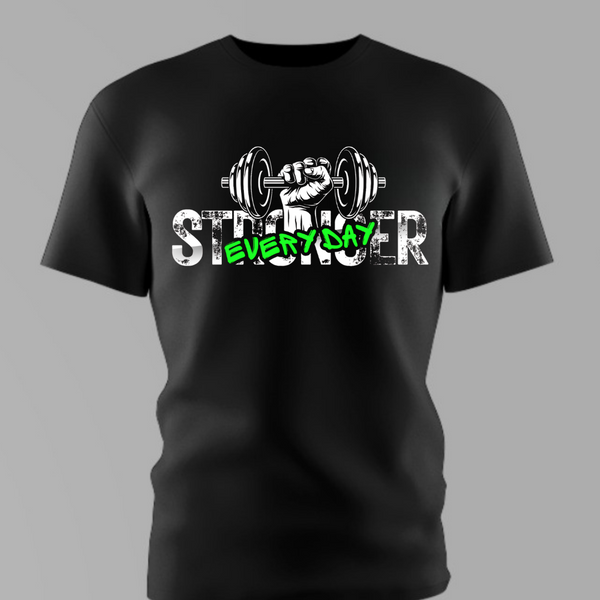 Stronger Everyday Black Boy's Round Neck T-shirt
